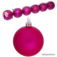 Елочная игрушка Серпантин Матовый шар 6 см 6 шт (розовый) 183-889