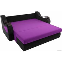 Диван Лига диванов Меркурий 100347 160 см (микровельвет, фиолетовый/черный)