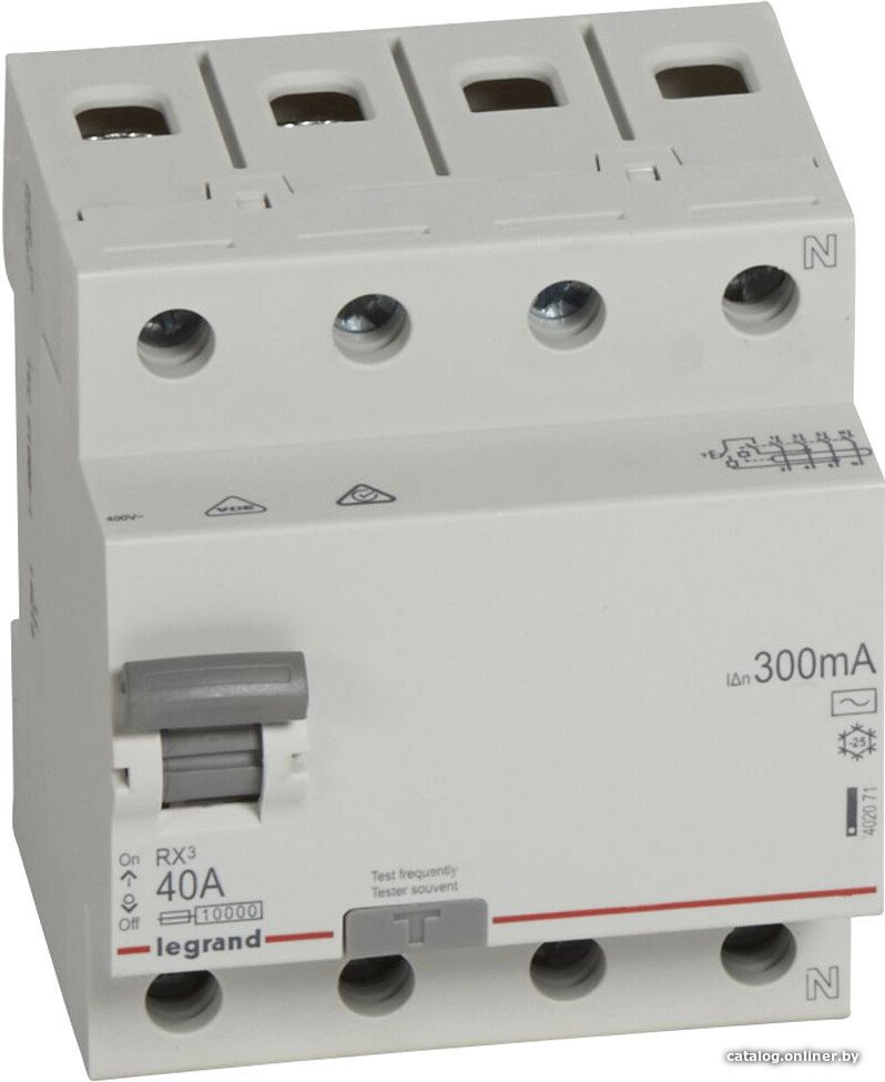 Устройство защитного отключения Legrand RХ3 4P 40A 300mA 10kA 4M АС 402071
