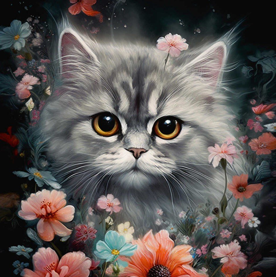 

Алмазная мозаика Феникс+ Котик в ночном поле 68614