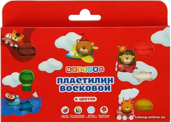 Пластилин Цветик 3241695 (6 цветов)