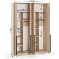 Шкаф распашной Soma Lord Black 4-х створчатый 160x240 (дуб сонома)