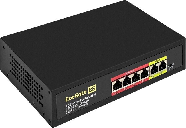 

Неуправляемый коммутатор ExeGate EDES-1006D.4PoE-48W