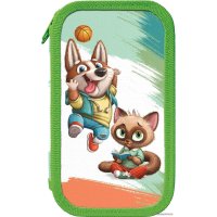 Пенал Schoolformat Веселые зверята ПК2С-ВЗВ (зеленый) в Бобруйске