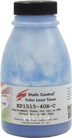 

Тонер Static Control для HP CLJ CP1215/1515/1518 (циан) 40 г