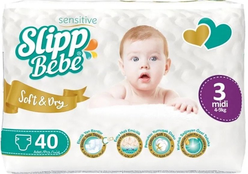 

Подгузники Slipp Bebe №3 4-9 кг (40 шт)