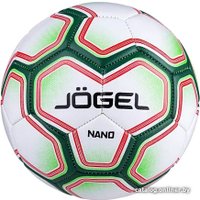 Футбольный мяч Jogel BC20 Nano (5 размер, белый/зеленый/красный)
