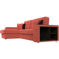 Угловой диван Лига диванов Брюссель левый 110656L (микровельвет коралловый)
