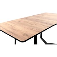 Кухонный стол ВВР Миллер (дуб крафт золотой/черный №5, ЛДСП 120-160/80)