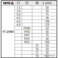 Набор отверток Yato YT-25981 (15 предметов)