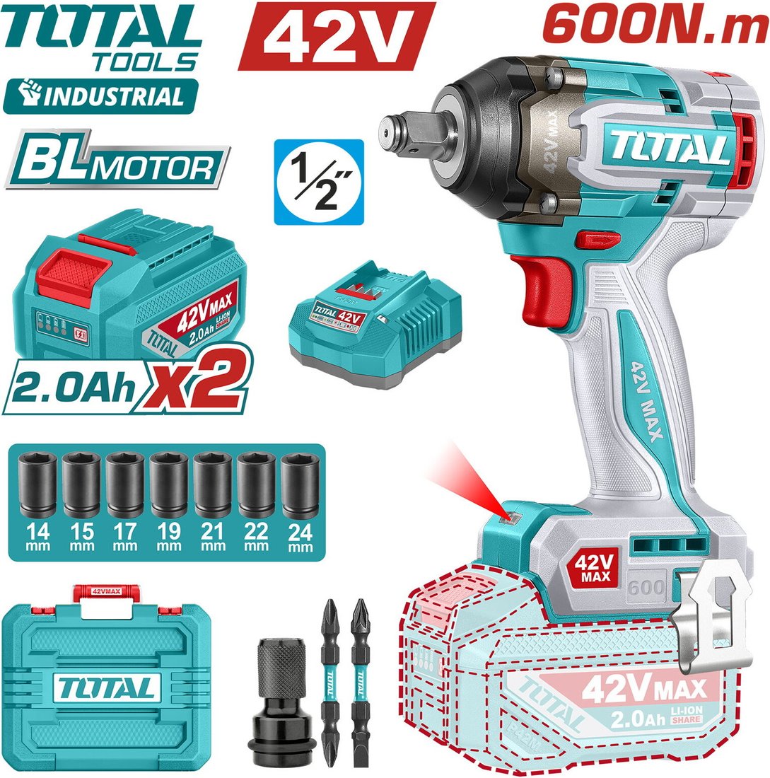 

Гайковерт Total TIWLI42602 (с 2-мя АКБ, кейс)
