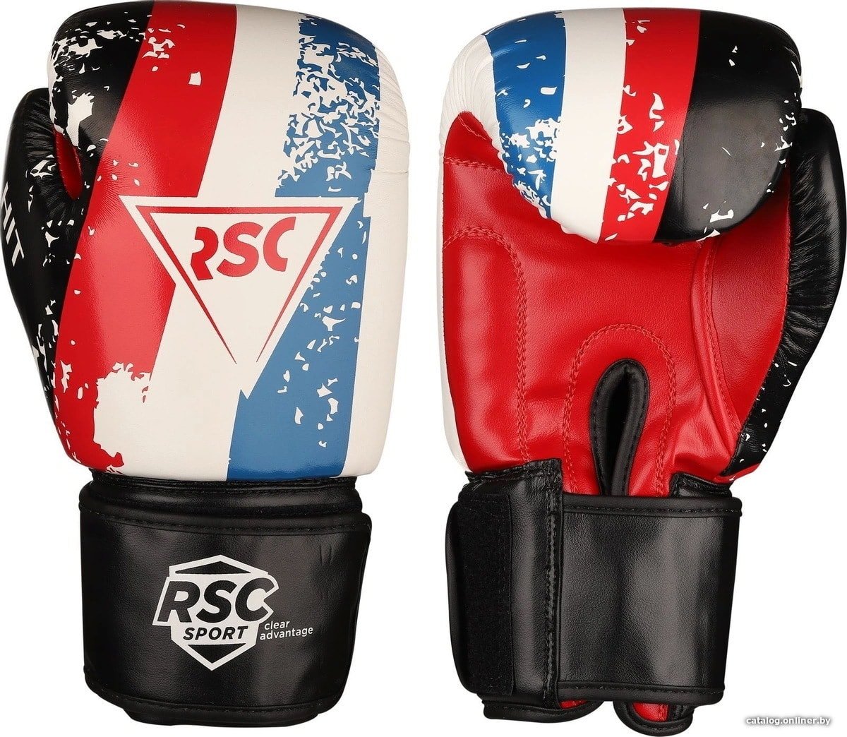 Перчатки для бокса RSC Sport Hit PU SB-01-146 (14 oz, белый/красный/синий)