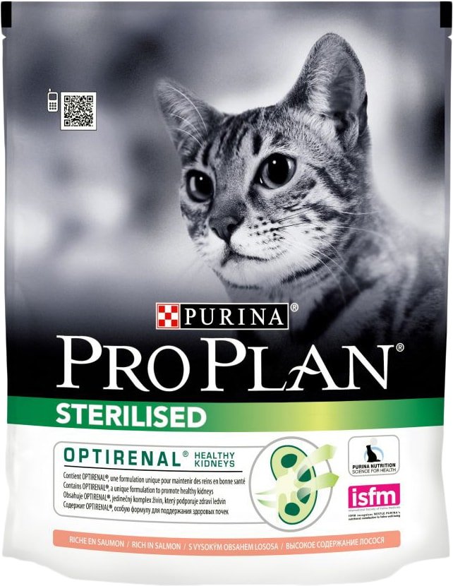 

Сухой корм для кошек Pro Plan Sterilised Adult Optirenal с лососем 400 г