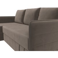 Угловой диван Лига диванов Слим левый (велюр коричневый)