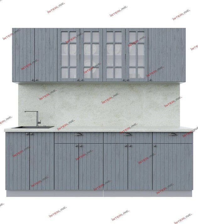

Готовая кухня Интерлиния Берес 2.3А (дуб серый/опал светлый)