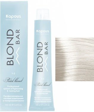 

Крем-краска для волос Kapous Professional Blond Bar с экстрактом жемчуга BB 001 снежная королева