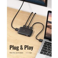 Переключатель Ugreen CM332 80125 4 x HDMI (с пультом ДУ, черный)