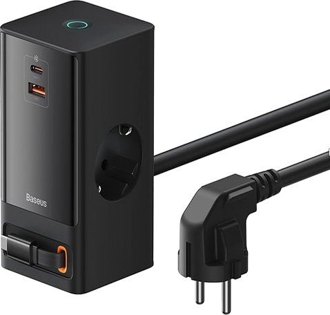 

Сетевое зарядное Baseus PowerCombo Digital PowerStrip 2AC+1U+1C+Retractable-C 65W PSLR000301 (черный)