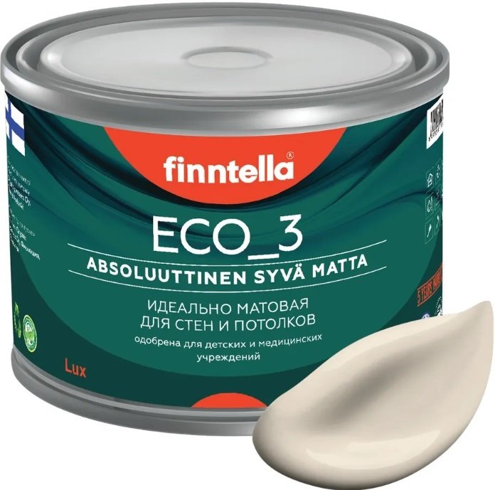 

Краска Finntella Eco 3 Wash and Clean Silkki F-08-1-3-LG158 2.7 л (бежевый)