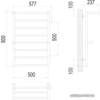 Полотенцесушитель TERMINUS Анкона П8 500х800 бп