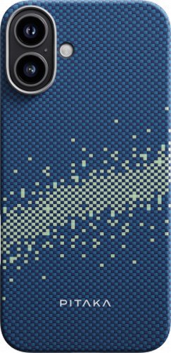 

Чехол для телефона Pitaka StarPeak Tactile Woven для iPhone 16 (синий)