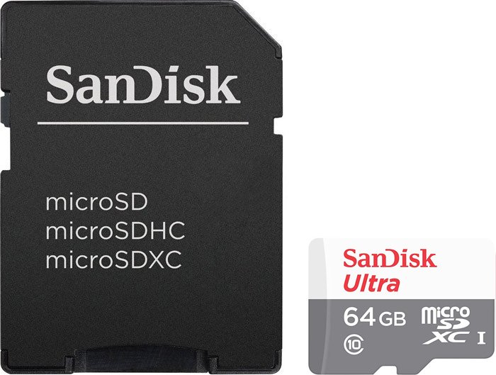 

Карта памяти SanDisk Ultra microSDXC 64GB UHS-I/U1 + адаптер [SDSQUNB-064G-GN3MA]