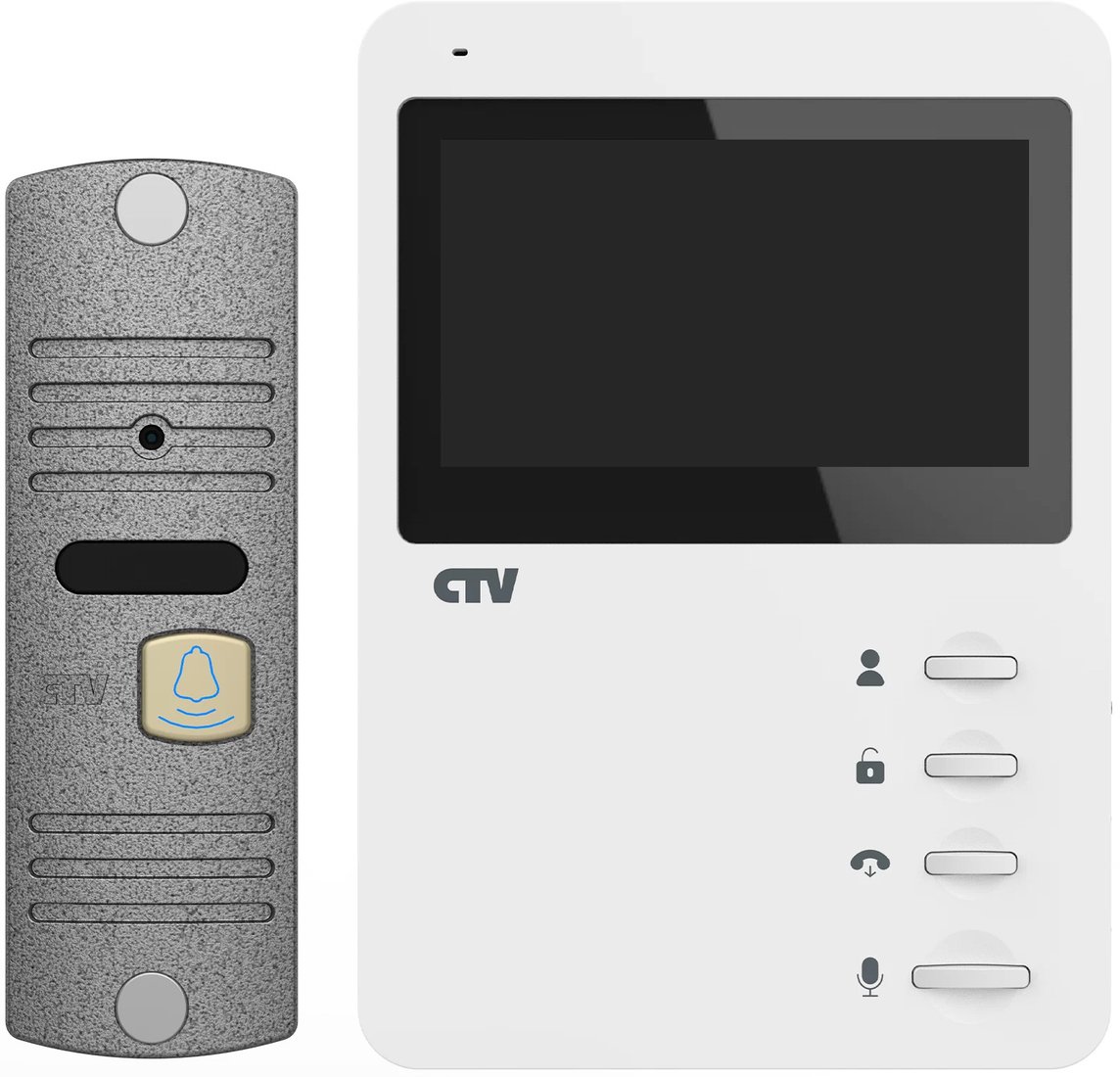 Комплект видеодомофона CTV CTV-DP1400N (белый/серебристый)