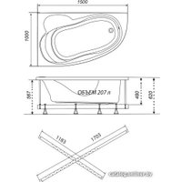 Ванна Triton Кайли 150x100L (с каркасом)