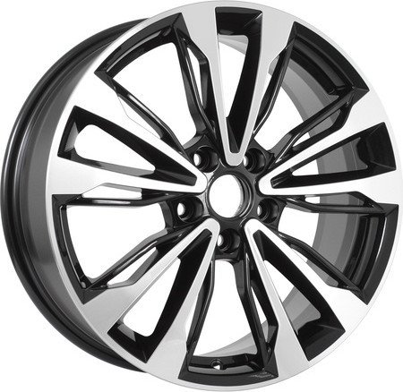 Литые диски KDW KD1830 18x7 5x108мм DIA 60.1мм ET 33мм Black Front Polished