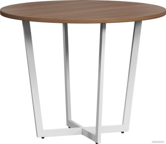 Кухонный стол LoftyHome Мальборк Раунд 1628021 (шимо темный с белым основанием)