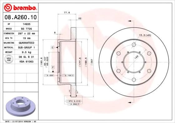 

Brembo 08A26010