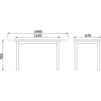 Кухонный стол ЭлиГард One (соо) 1100-1490x670x770 (белый мат) в Витебске