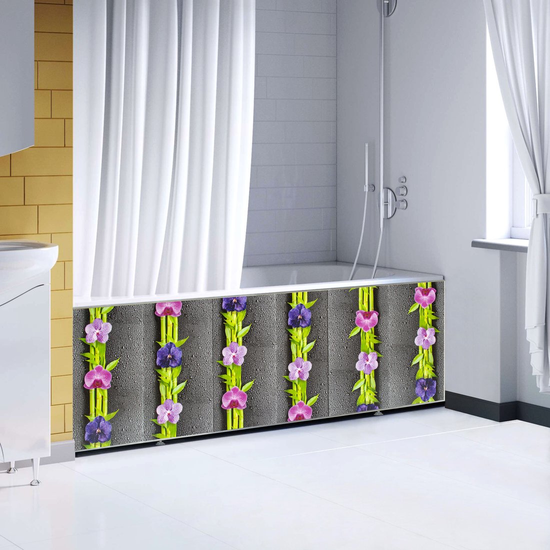 

Торцевой экран под ванну Comfort Alumin Орхидея 73x50 (торцевой)