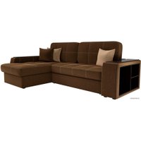 Угловой диван Лига диванов Брюссель 29388 (левый, микровельвет, коричневый)