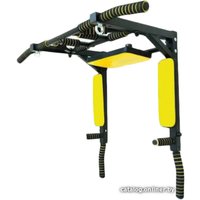 Турник с брусьями SportHome 3в1 мультихват настенный, разборный (черный/желтый)