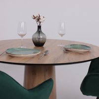 Кухонный стол Lepremo AV 1317 HPL+МДФ 1200 (дуб вотан/черный)