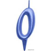 Свеча для торта Мультидом Овал Цифра 0 МС5-40 (синий)