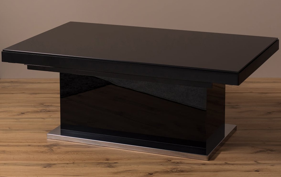 

Стол-трансформер Levmar Space (стекло черный/сатинированная сталь)