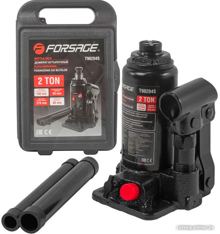 

Бутылочный домкрат FORSAGE F-T90204-S(DS) 2т в кейсе