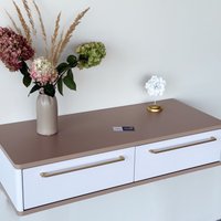 Туалетный столик без зеркала Shtabe Royal 5210 эко (макиато/р.золото)