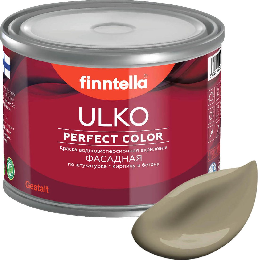 

Краска Finntella Ulko Ruskea Khaki F-05-1-1-FL086 0.9 л (коричневый хаки)