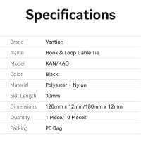 Хомут-липучка Vention KANB0-10 10шт