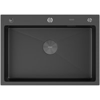 Кухонная мойка ARFEKA ECO AR 700*500 POP-UP BLACK PVD NANO