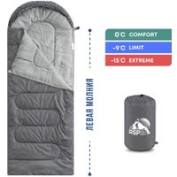 Спальный мешок RSP Outdoors Sleep 450 L RipStop 2024 (серый, 220x75см, молния слева)