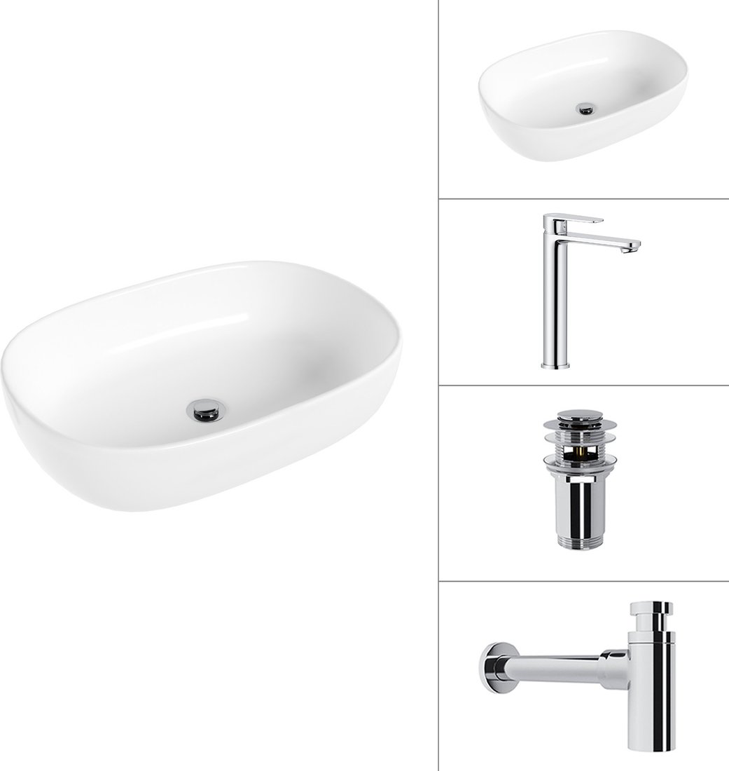 Умывальник Lauter 21836 + Moon 21СK81691C + сифон 21635CH + дон.клапан 21190CH (хром)