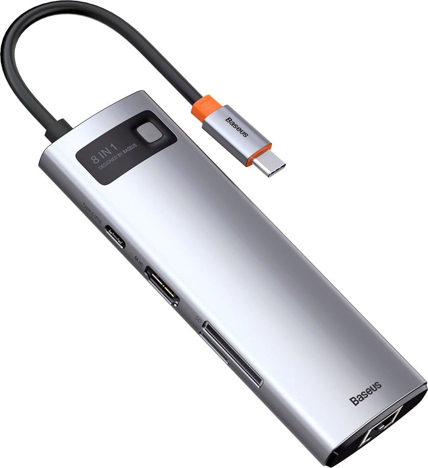 

Док-станция Baseus Metal Gleam Series 8-in-1 Multifunctional Type-C HUB Docking Station CAHUB-CV0G