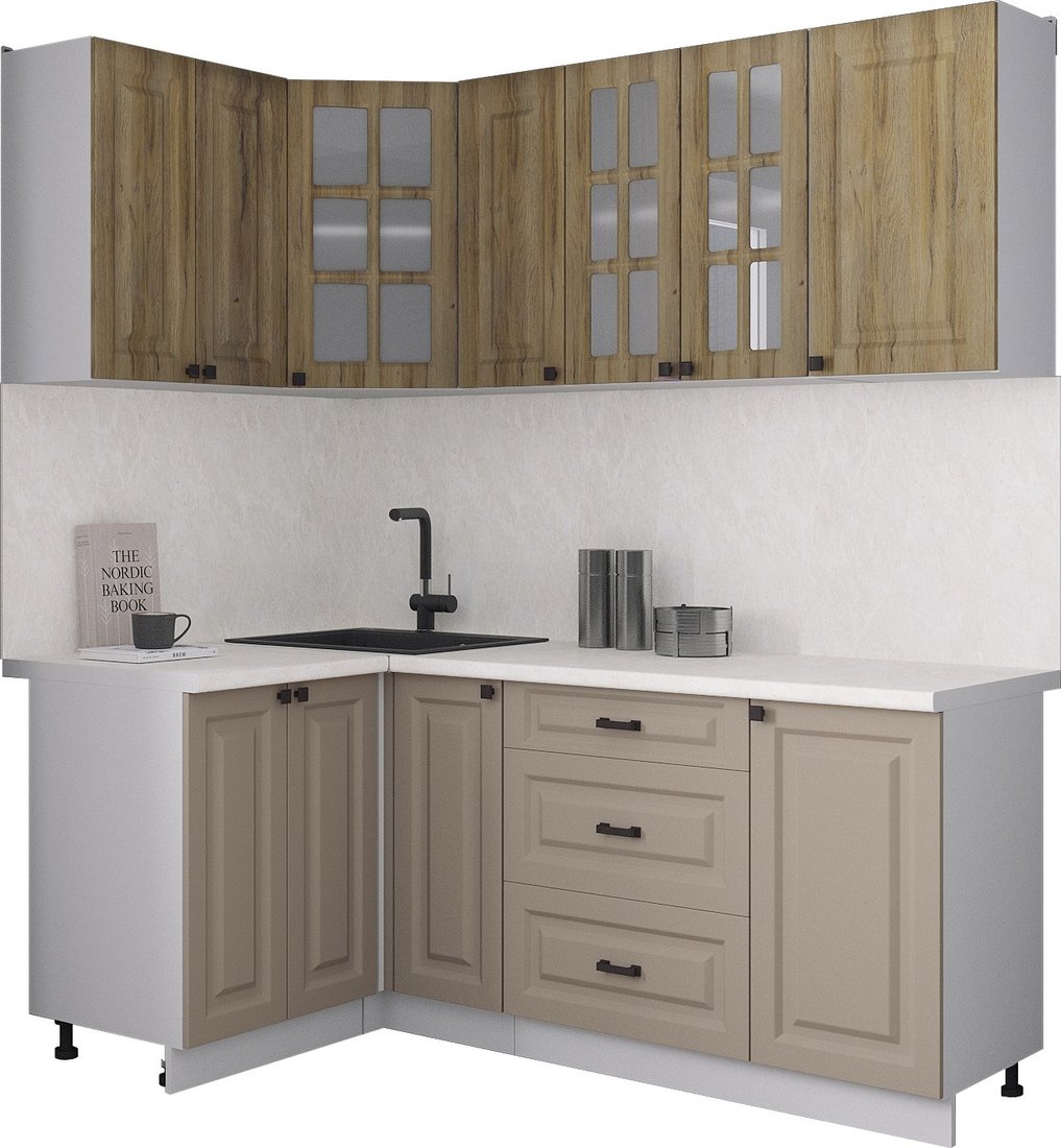 

Готовая кухня Интерлиния Мила Деко 1.2x1.9 (луна/дуб вотан/опал светлый)