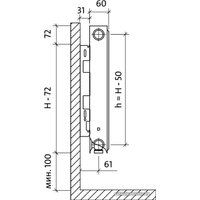 Стальной панельный радиатор Royal Thermo Ventil Compact VC11-500-800 (Noir Sable)