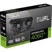 Видеокарта ASUS Dual GeForce RTX 4060 Ti OC Edition 16GB GDDR6 DUAL-RTX4060TI-O16G-EVO