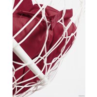 Подвесной диван M-Group Лежебока 11180102 (с белым ротангом/бордовая подушка)